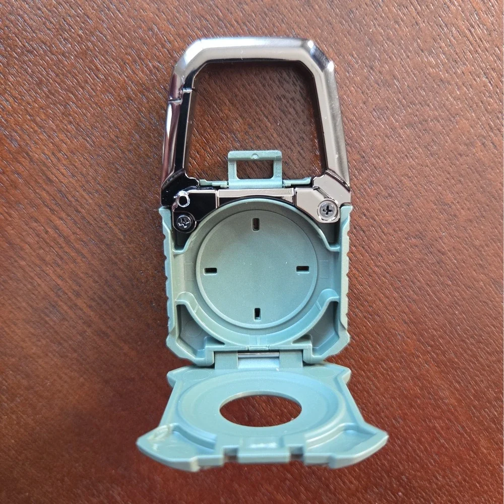 Airtag Holder with Keychain Carabiner  Secure Case for Apple Airtag Army Green